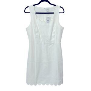 J.Crew White Scalloped Mini Dress Womens Size 6